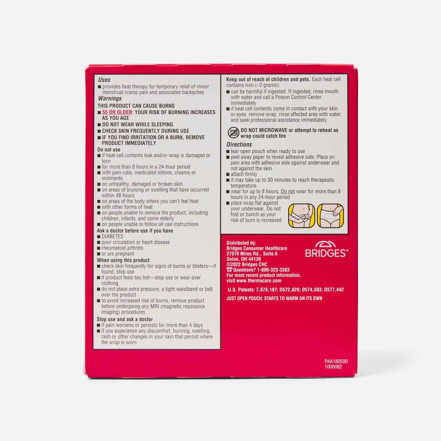 ThermaCare Menstrual Pain Relief Heatwraps, 4 ct., , large image number 1