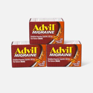 Advil Migraine Pain Reliever and Fever Reducer Liquid Filled Capsules, 200 mg, 20 ct. (3-Pack), , large