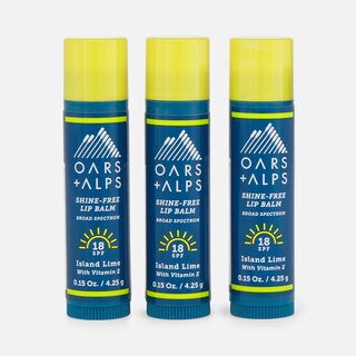 Oars + Alps SPF 18 Shine-Free Lip Balm, Kit Island Lime, .15 oz., 3 ct.