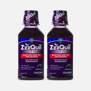 Vicks ZzzQuil Night Pain & Sleep Aid, Midnight Berry, 12 fl oz. (2-Pack)