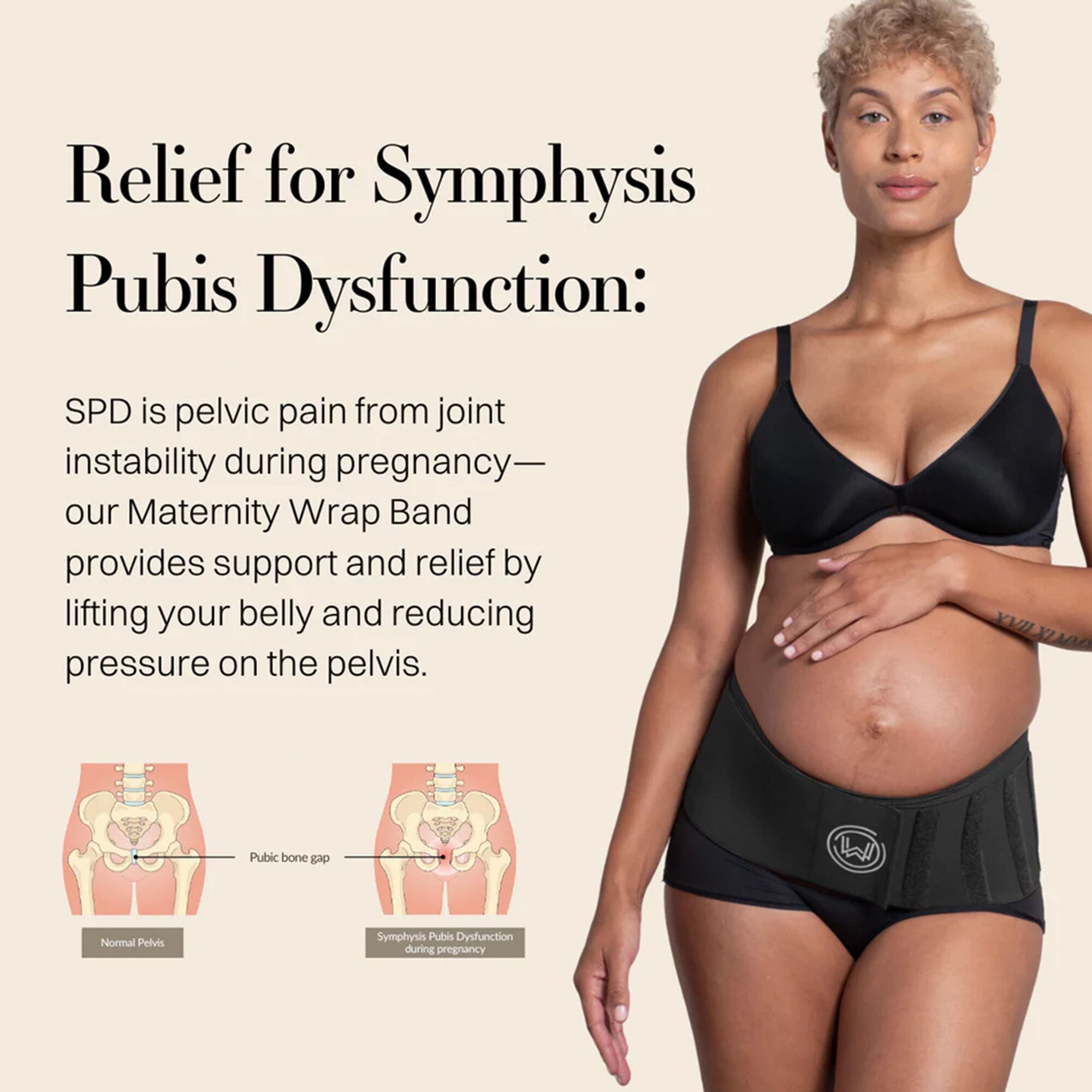 What Waist Maternity Wrap Band, Black, , large