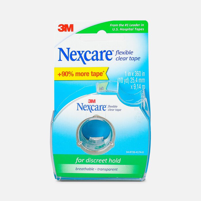 Nexcare Flexible Clear First Aid Tape Dispenser, 1" x 10 yds, , large
