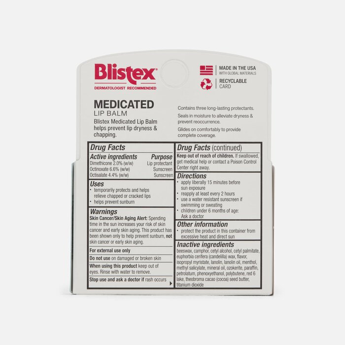 Blistex Medicated Lip Balm, SPF 15, 0.15 oz. (3-Pack), , large