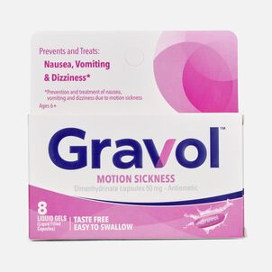 Gravol Motion Sickness Relief Liquid Gels, 8 ct.