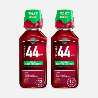 Vicks® Formula 44™ DM Cough & Congestion Liquid Cough Medicine, Berry, 12 fl oz. (2-Pack)