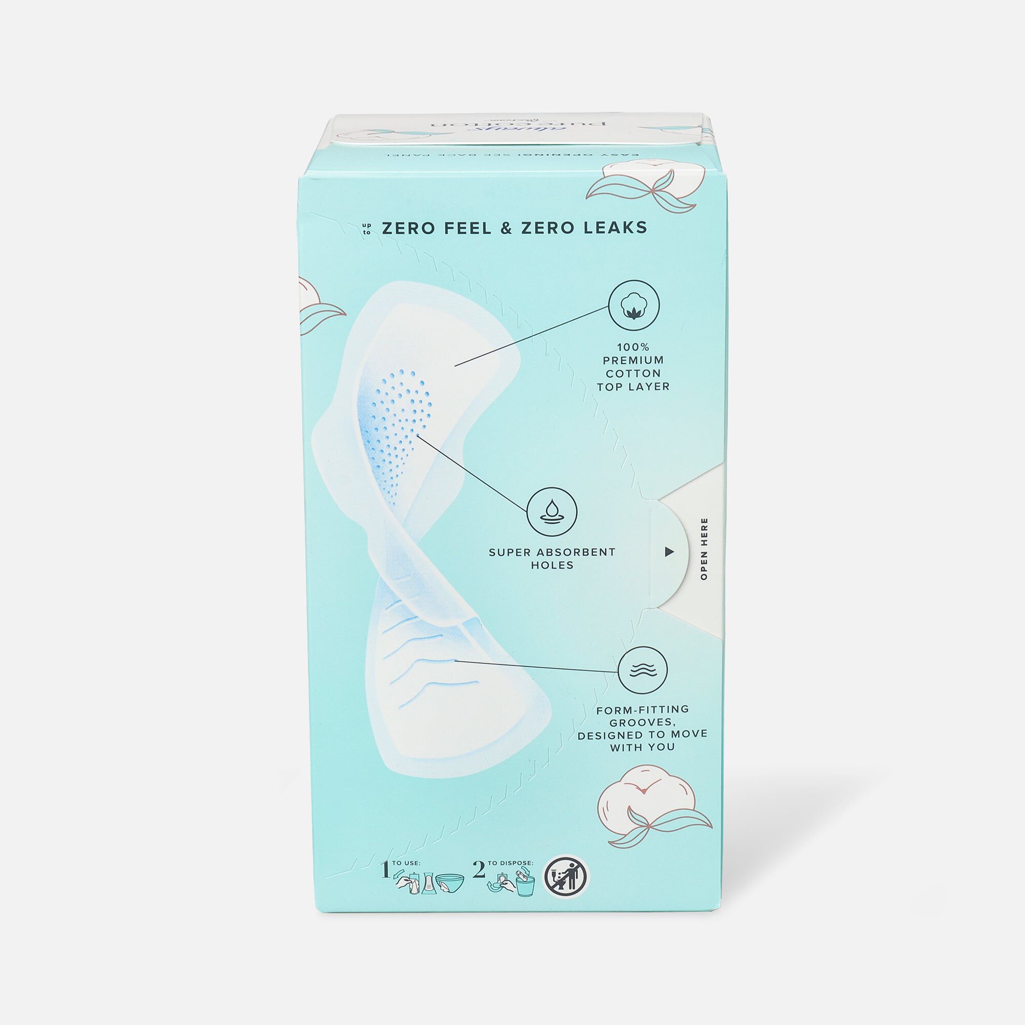 Always Pure Cotton with FlexFoam Pads for Women Heavy Flow Absorbency with Wings, , large