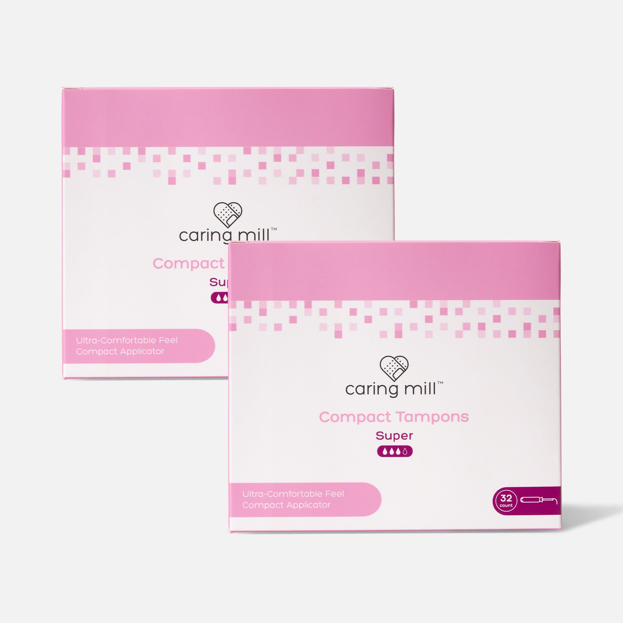 Caring Mill™ Super Compact Tampons, 32 ct. (2-Pack), , large