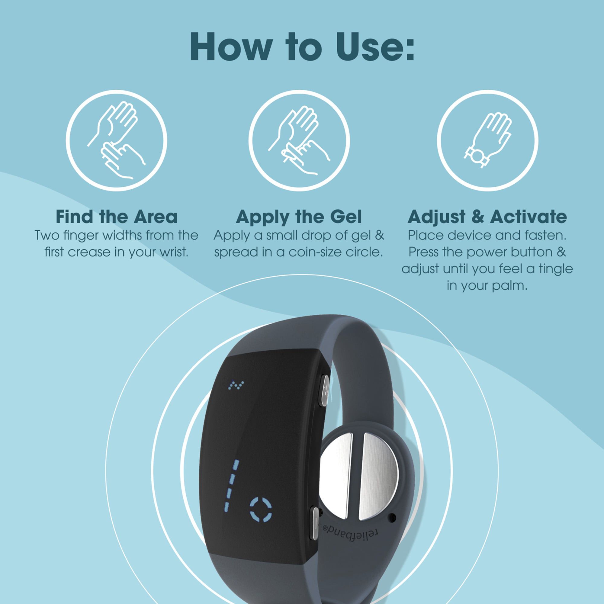Reliefband Nausea Relief - Premier, Charcoal Grey, large
