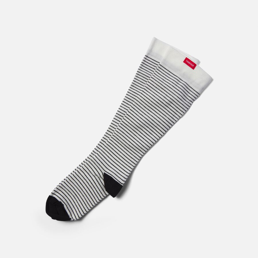 VIM & VIGR Cotton Compression Socks, Pinstripe, Cream and Black, 30-40 mmHg, , large image number 2