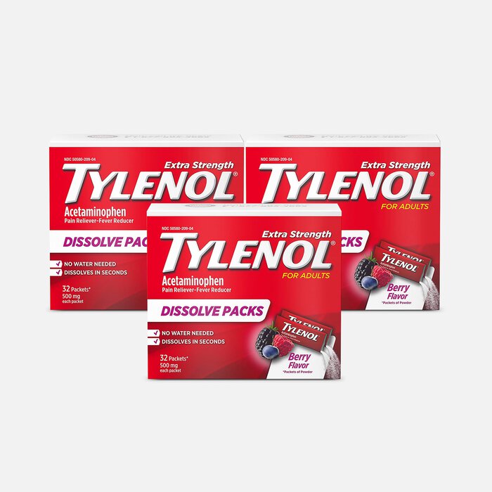 Tylenol Pain and Fever Powder Packs for Adults, Berry Flavor, 32 ct. (3-Pack), , large