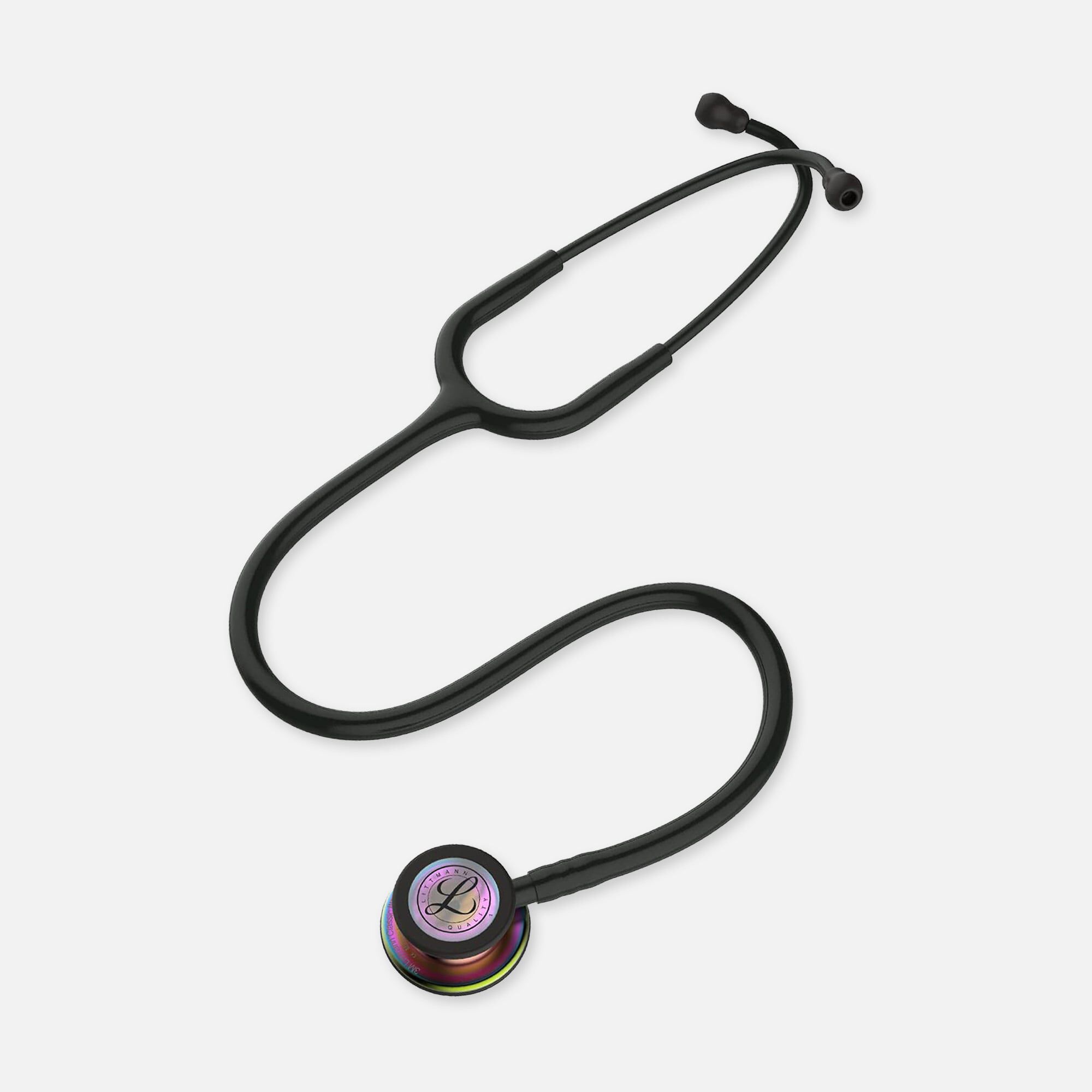 Littmann Classic III Stethoscope, Black Tube with Rainbow Finish Chestpiece, 27"