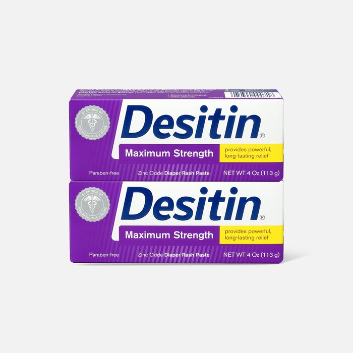 Desitin Maximum Strength Zinc Oxide Diaper Rash Paste, 4 oz. (2-Pack), , large