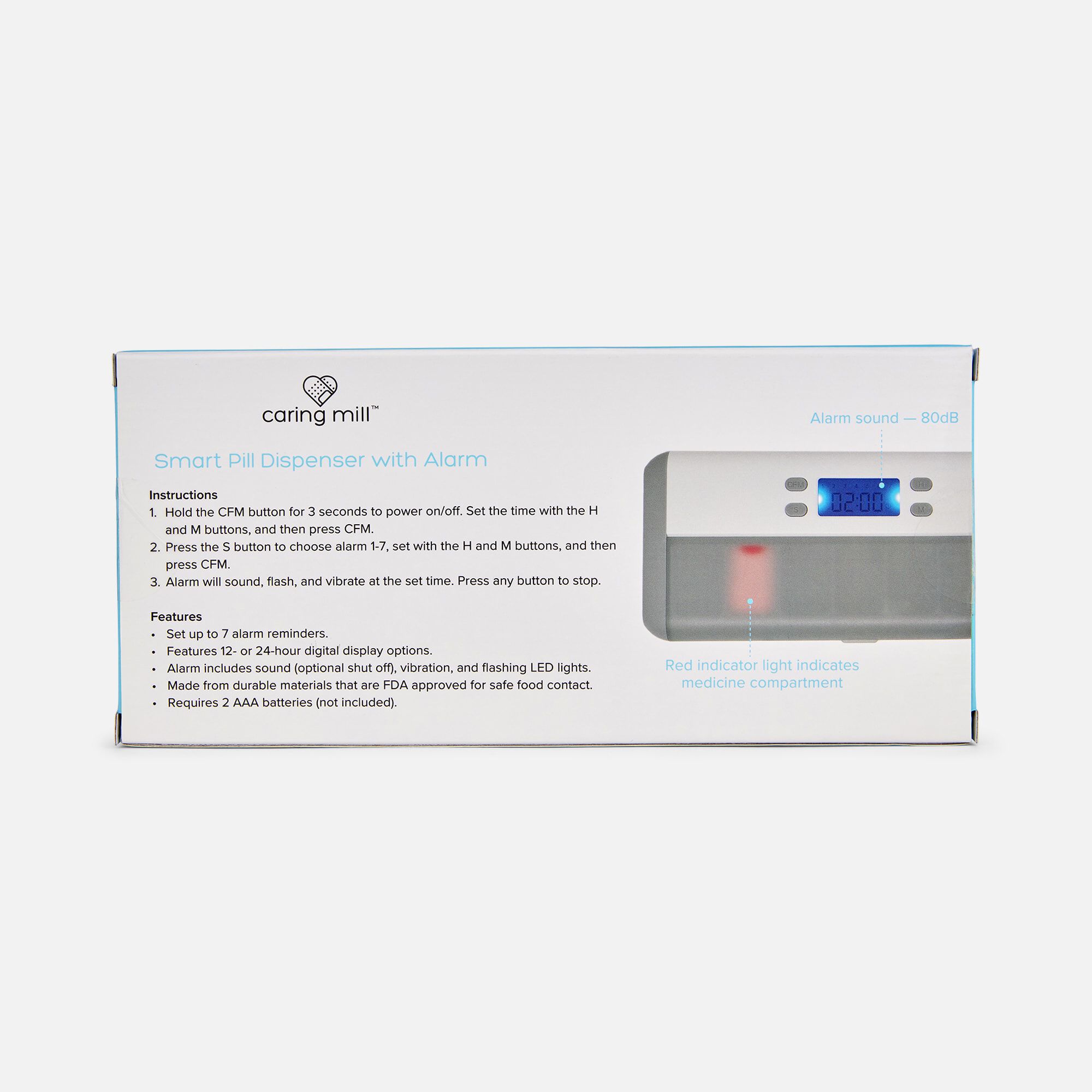 Caring Mill™ Smart Pill Dispenser with Alarm, , large