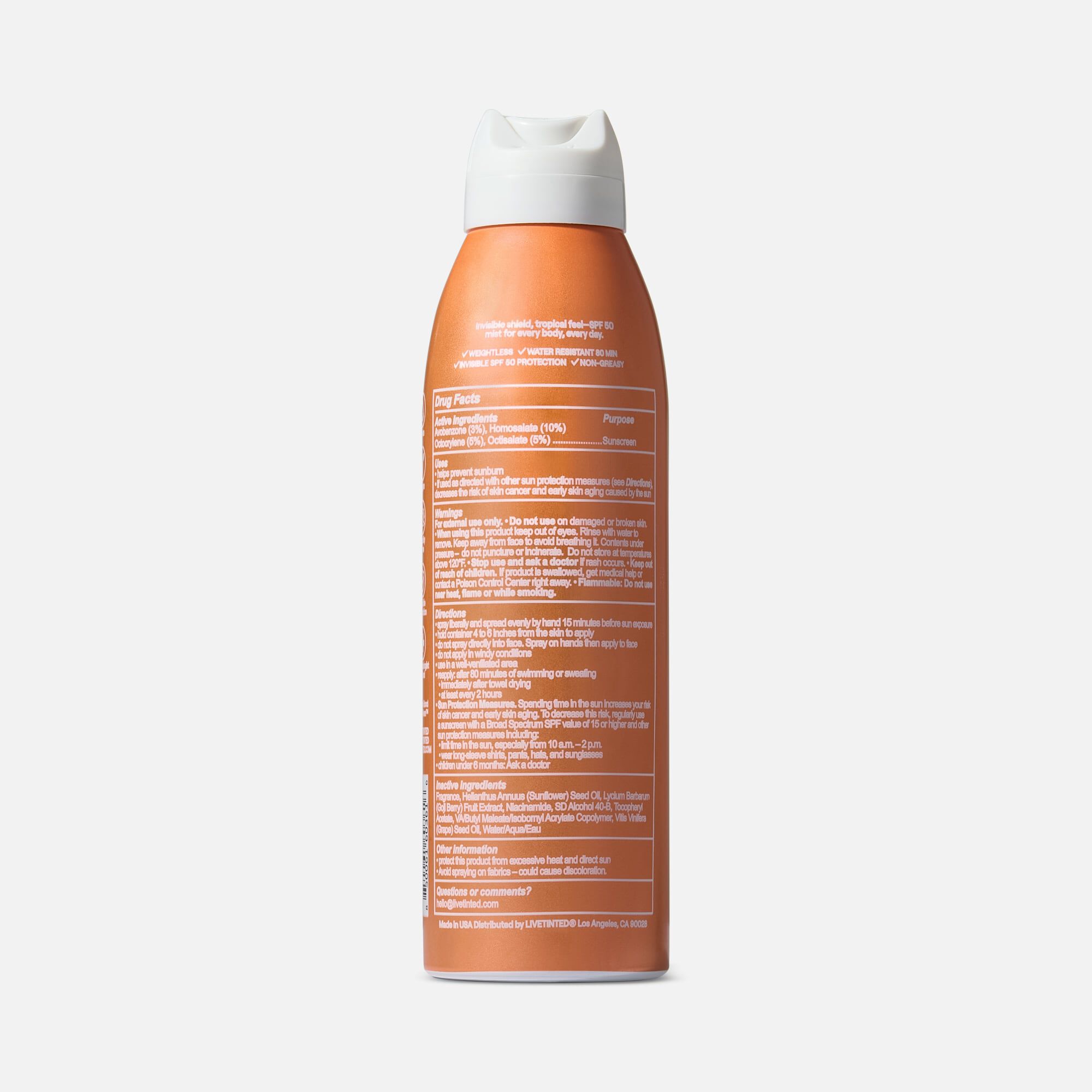 Live Tinted HUEGUARD® Invisible Body Mist SPF 50, 5.5 oz., , large
