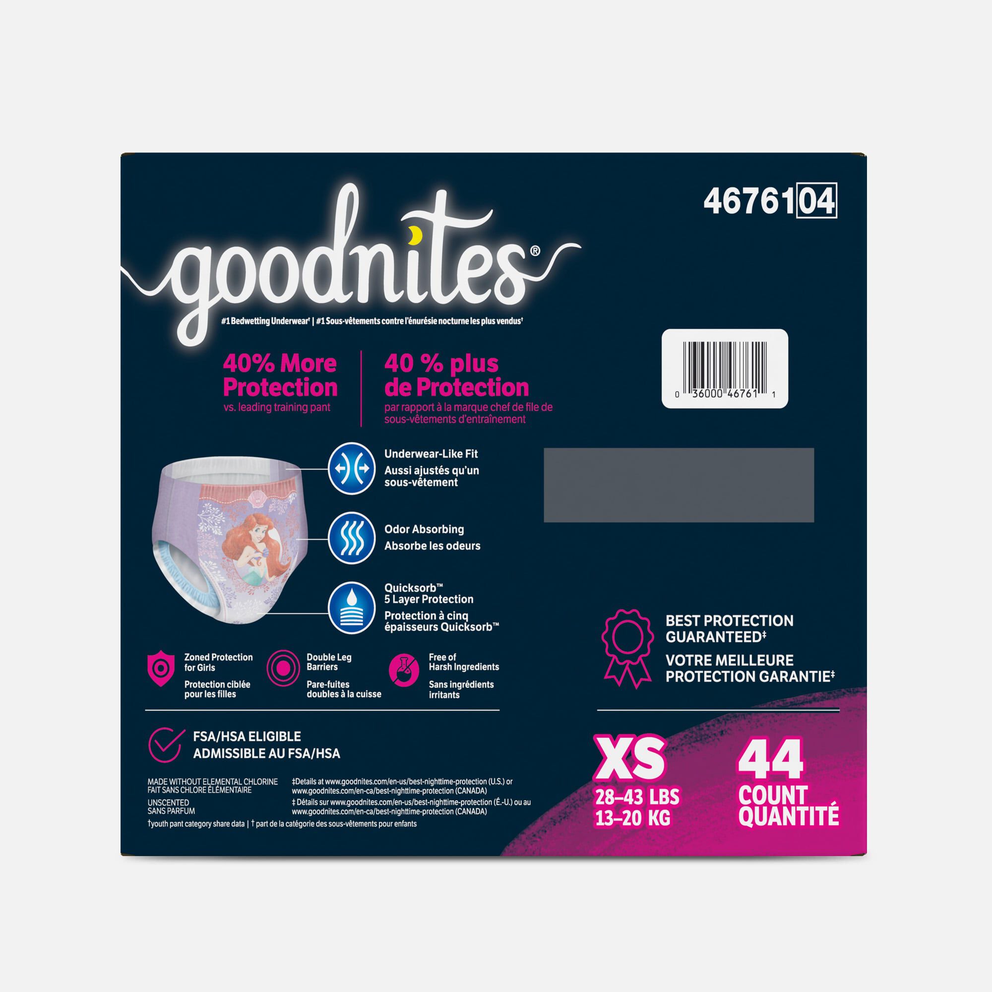 Goodnites Girls’ Nighttime Bedwetting Underwear, , large