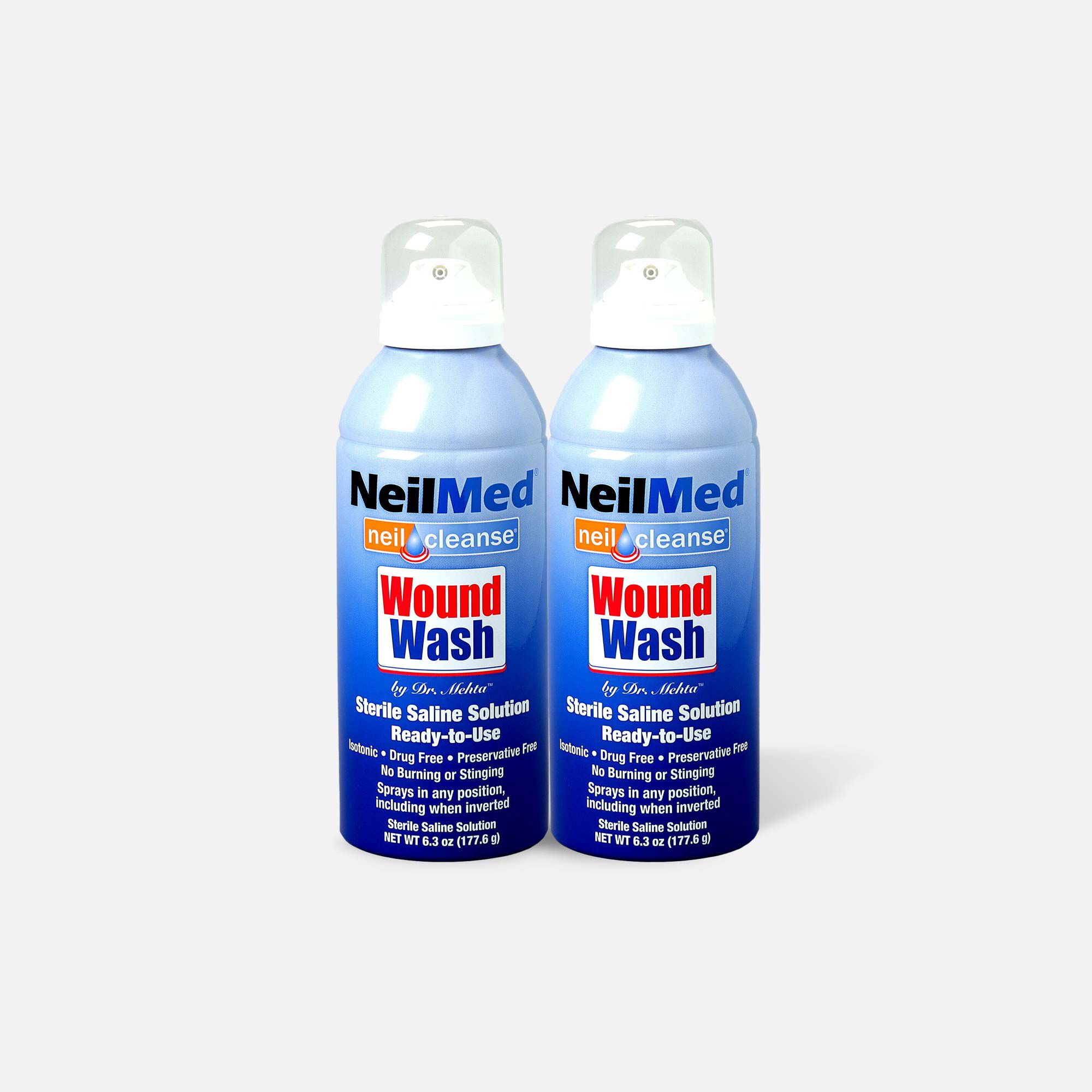 NeilCleanse Wound Wash Saline Spray 6 oz. (2-Pack), , large