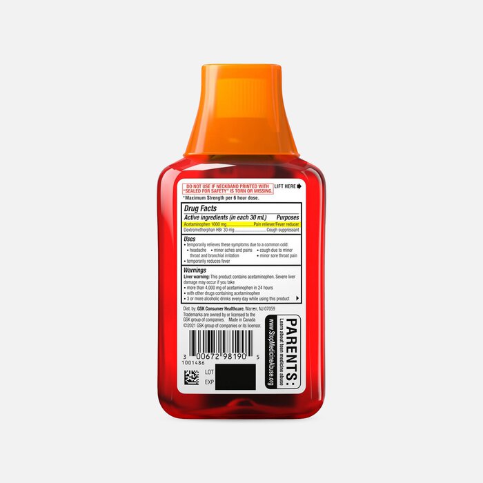 TheraFlu Max Strength Daytime Flu Relief Syrup, Honey Elderberry Flavor, 8.3 fl oz., , large