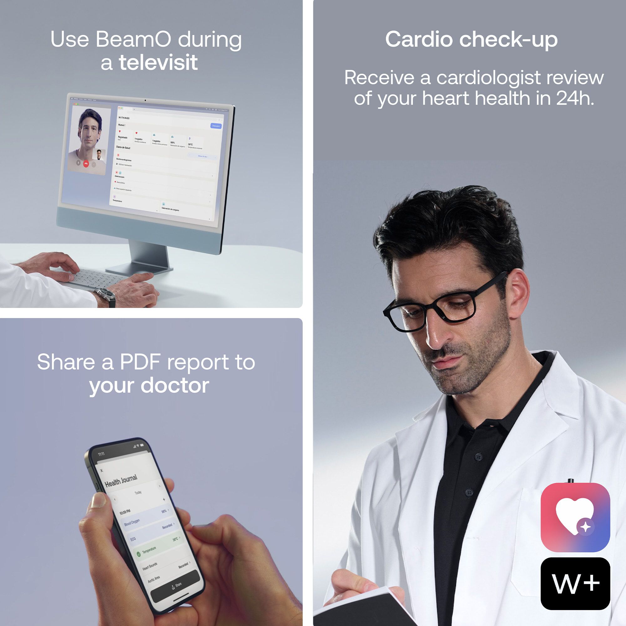 Withings BeamO 3-In-1 Complete Health Monitoring Tool, , large