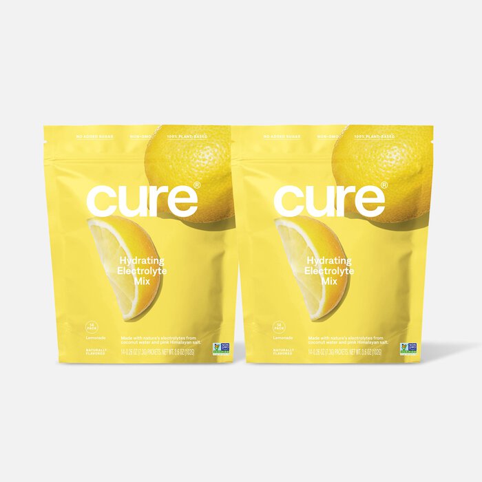 Cure Hydrating Lemonade Electrolyte Mix, 14 ct. Pouch (2-Pack), , large