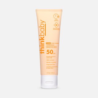 thinkbaby SPF 50 Clear Zinc Sunscreen, Sensitive Skin, 3 fl oz.