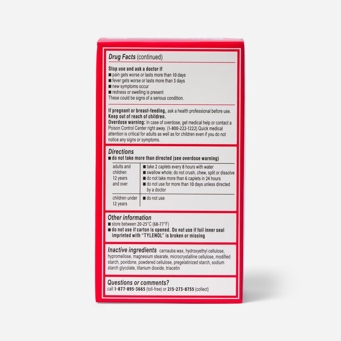 Tylenol 8 HR Muscle Aches and Pain Caplets, 100 ct., , large