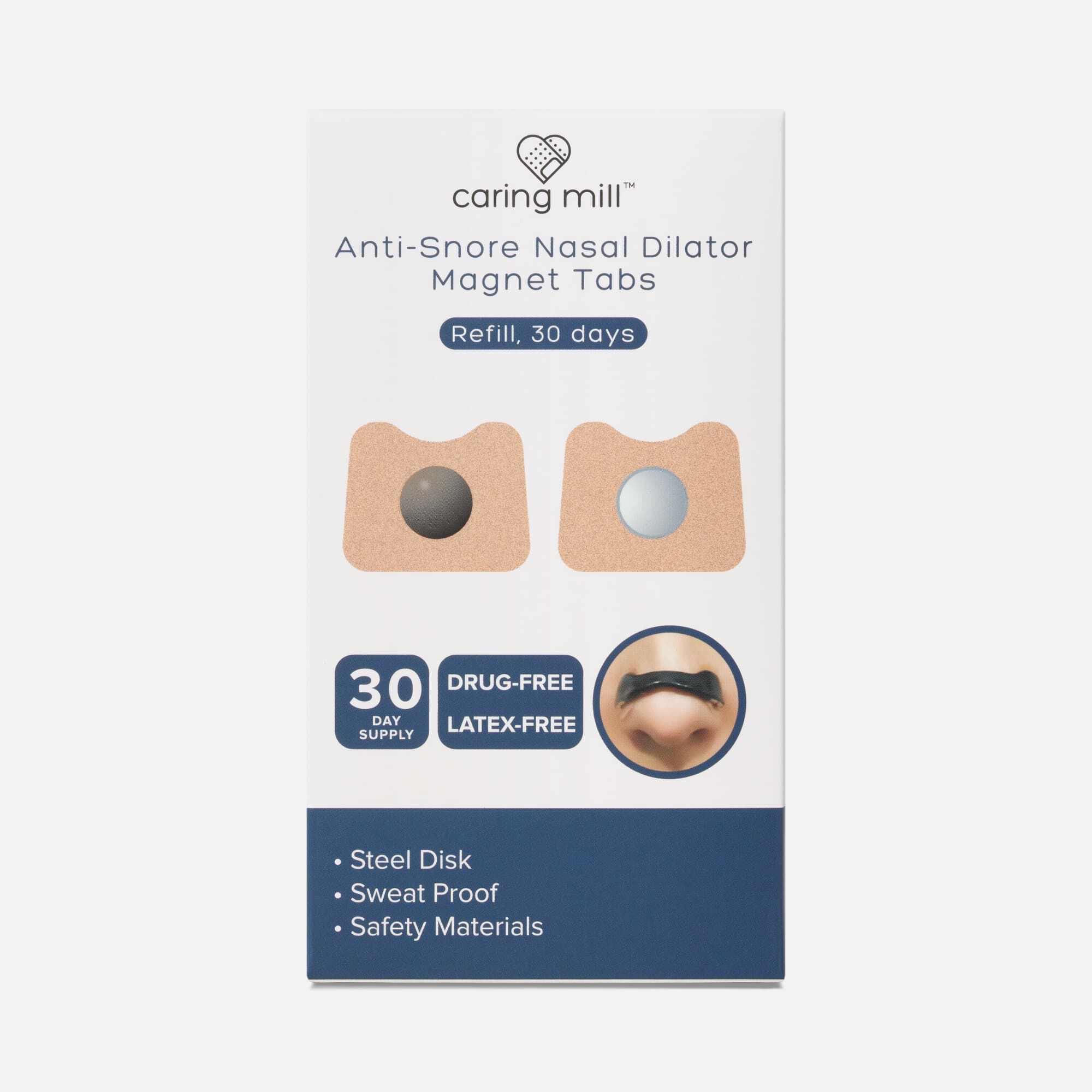 Caring Mill™ Anti-Snore Nasal Dilator Magnet Tabs Refill, 30 days, , large