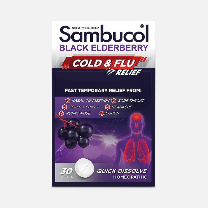 Sambucol Black Elderberry Cold & Flu Relief Tablets, 30 ct., , large