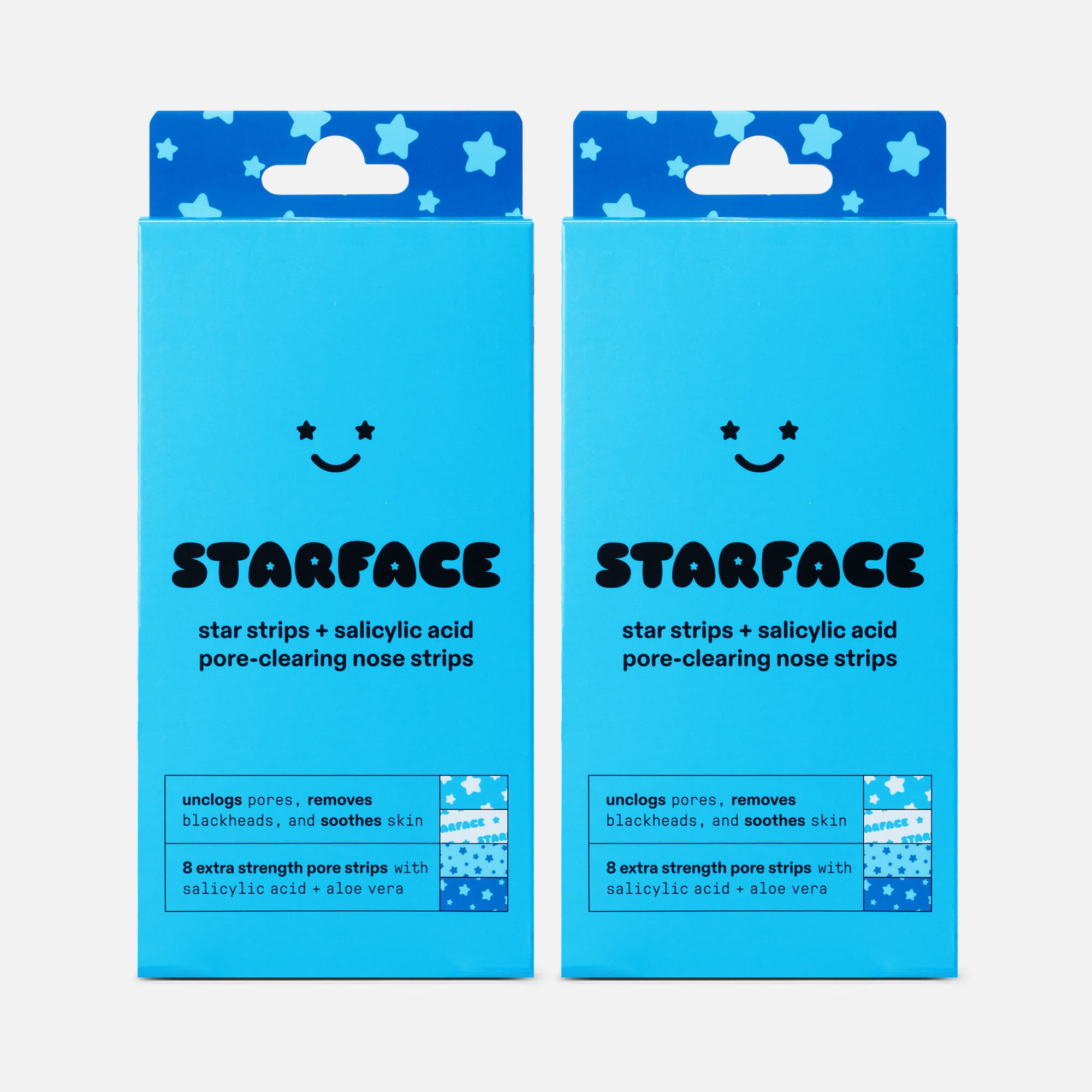 Starface Star Strips™ Pore-Clearing Nose Strips + Salicylic Acid, Blue, 8 ct. (2 pack)