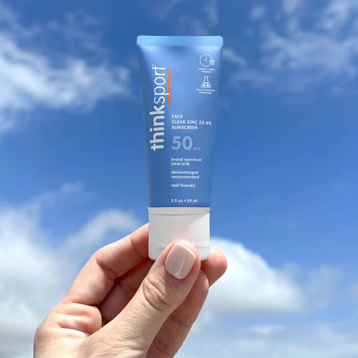 thinksport SPF 50 Clear Zinc Active Face Sunscreen, 2 fl oz., , large