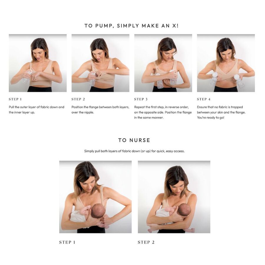 Larken X Nursing + Hands-Free Pumping Bra, Black, Large, Black, large image number 5