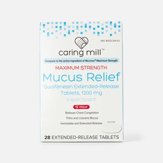 Caring Mill™ Mucus-ER Max Guaifenesin Extended-Release Bi-Layer Tablets, 28 ct.