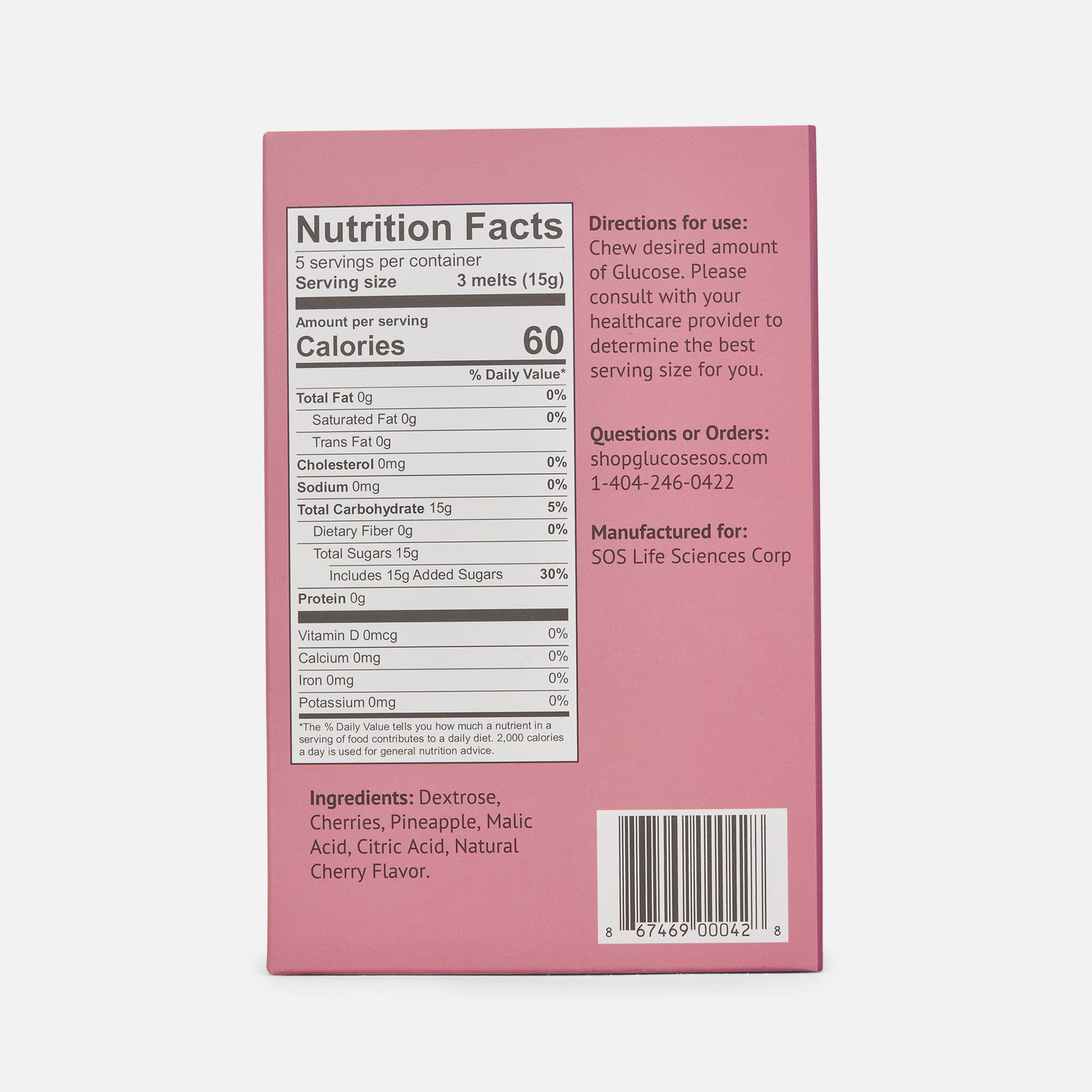 Glucose SOS Glucose Melts, 5-pack, , large