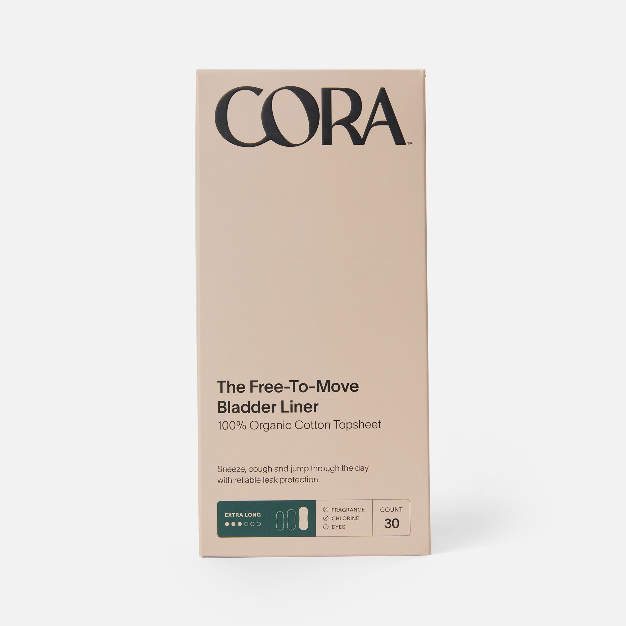 Cora Organic Bladder Extra-Long Liners, 30 ct., , large