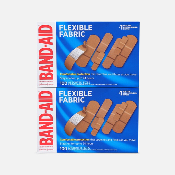 BAND-AID® Flexible Fabric Adhesive Bandages, Assorted Sizes, 100 ct. (2-Pack), , large