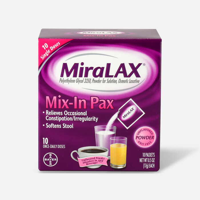 MiraLAX Laxative Powder for Solution - 10 ct., , large
