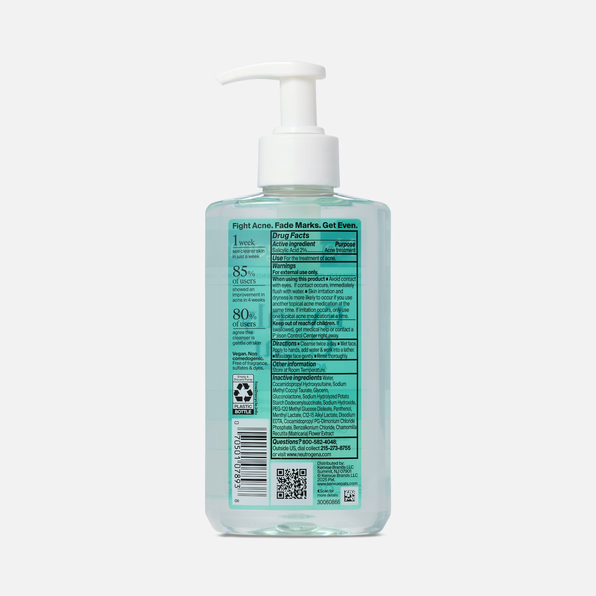 Neutrogena® Evenly Clear™ Acne Cleanser, 9.1 fl. oz., , large
