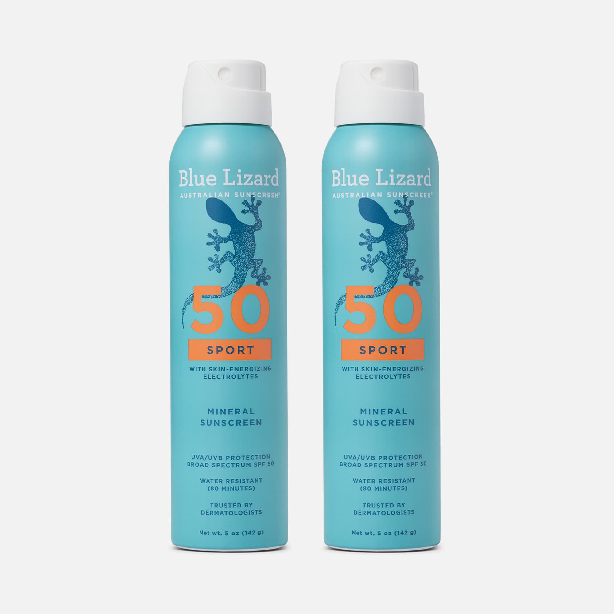 Blue Lizard Sport Mineral Sunscreen Spray, SPF 50, 5 oz. (2 pack)