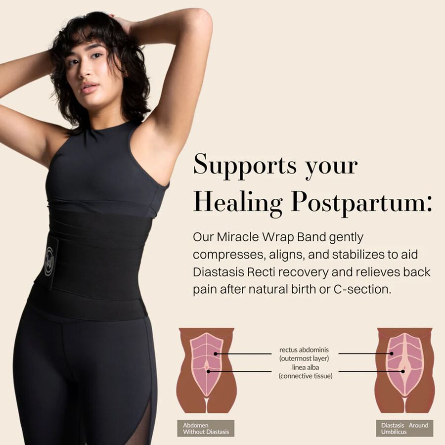 What Waist Maternity Wrap Band, Black, , large image number 4