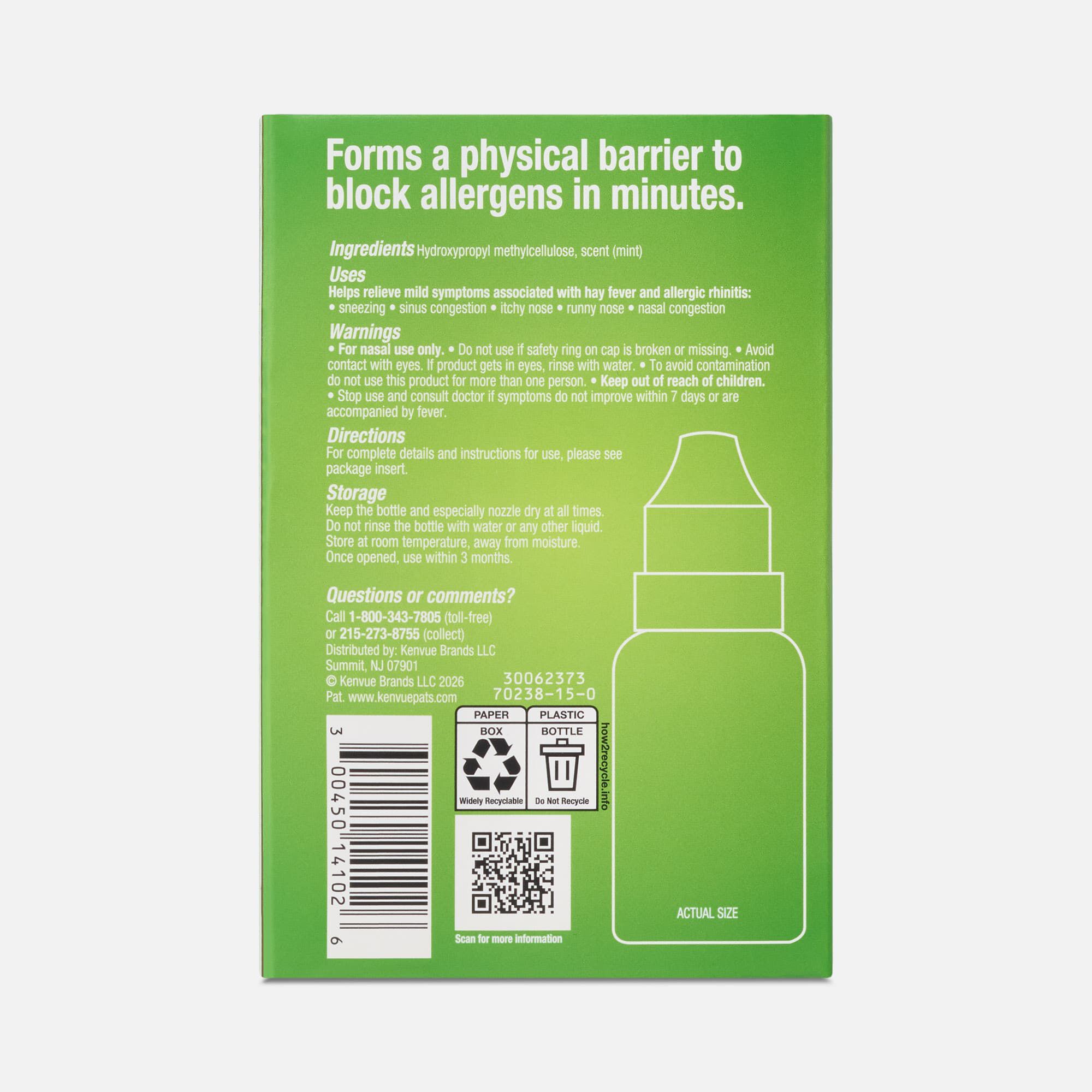 Zyrtec Drug Free Allergen Shield Spray, 100 ct., , large