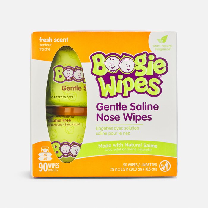 Boogie Wipes Saline Nose Wipes, Fresh Scent, 45 ct. (2-Pack), , large