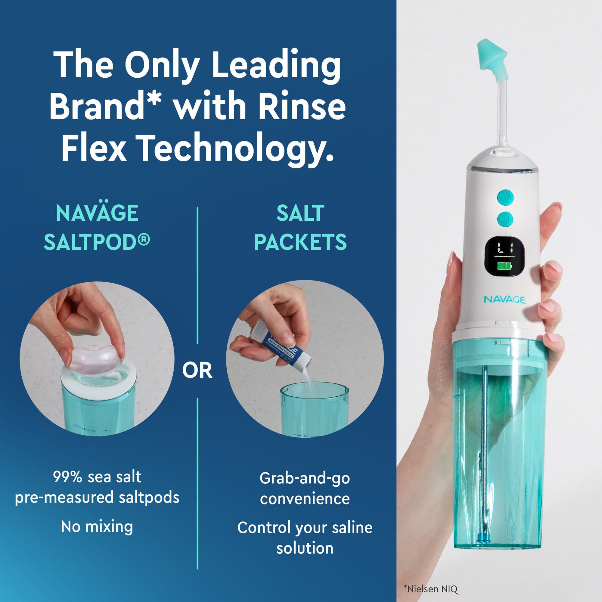 Navage® Portable Powered Nose Cleaner Bundle, , large