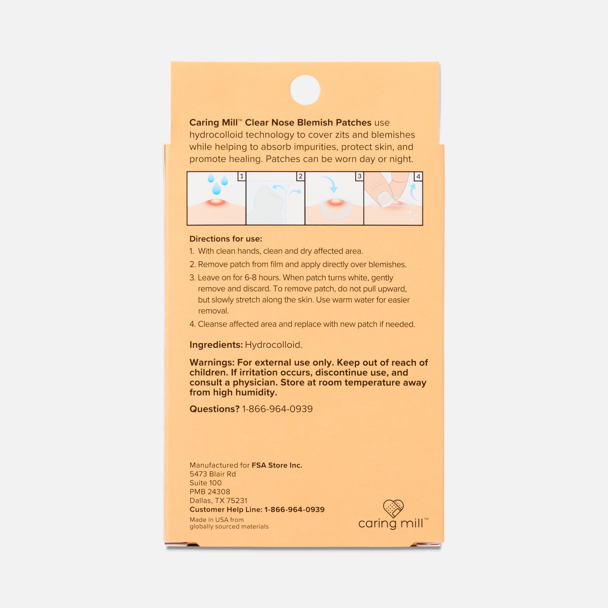 Caring Mill™ Nose Blemish & Clarifying Hydrocolloid Strips, 8 ct, , large