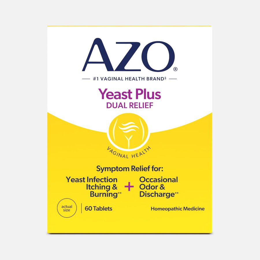 AZO Yeast, Natural Symptom Prevention & Relief, 400 mg, Tablets, 60 ct., , large image number 0