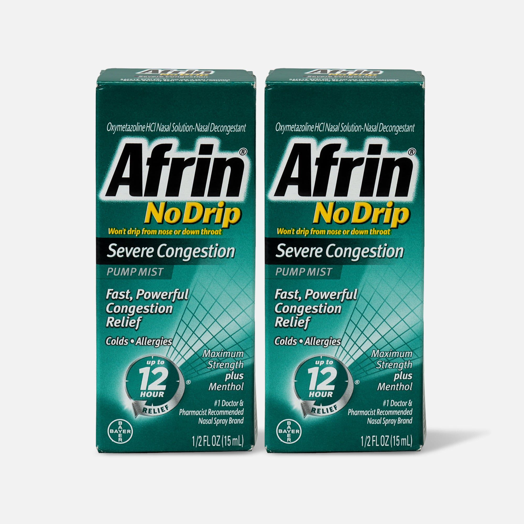 Afrin No Drip Severe Congestion Pump Nasal Mist, .5 oz. (2-Pack), , large