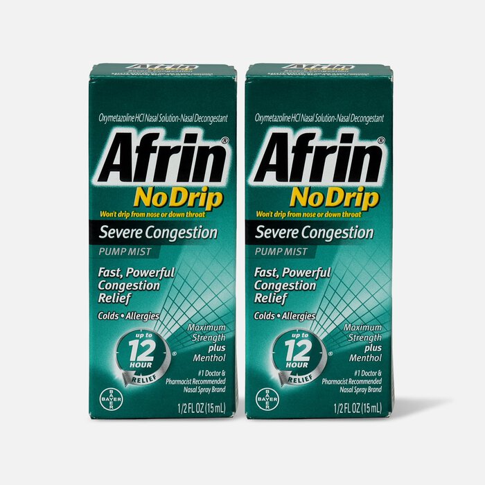 Afrin No Drip Severe Congestion Pump Nasal Mist, .5 oz. (2-Pack), , large