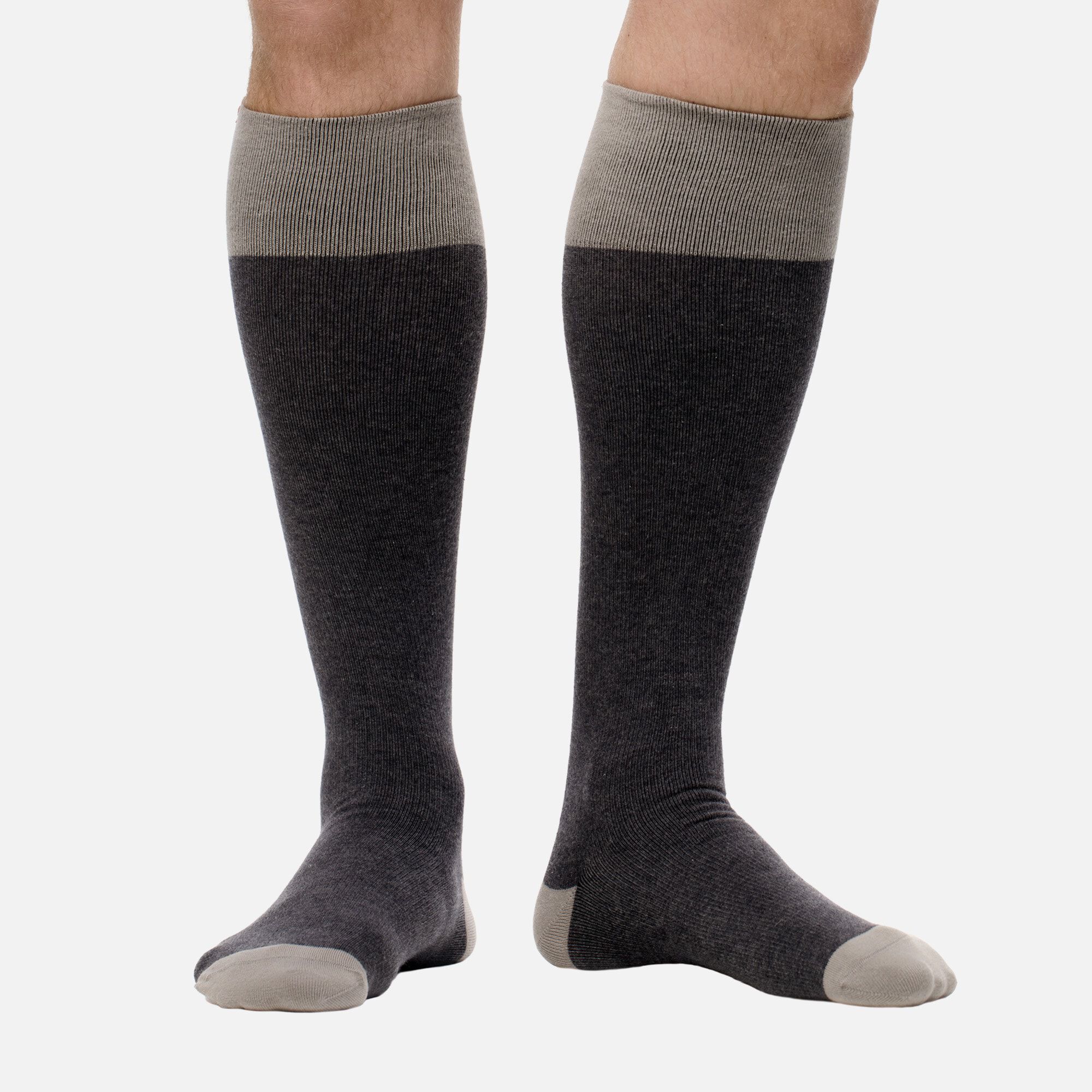 VIM & VIGR Heathered Collection Cotton Compression Socks, Dark and Light Grey, 30-40 mmHg, , large