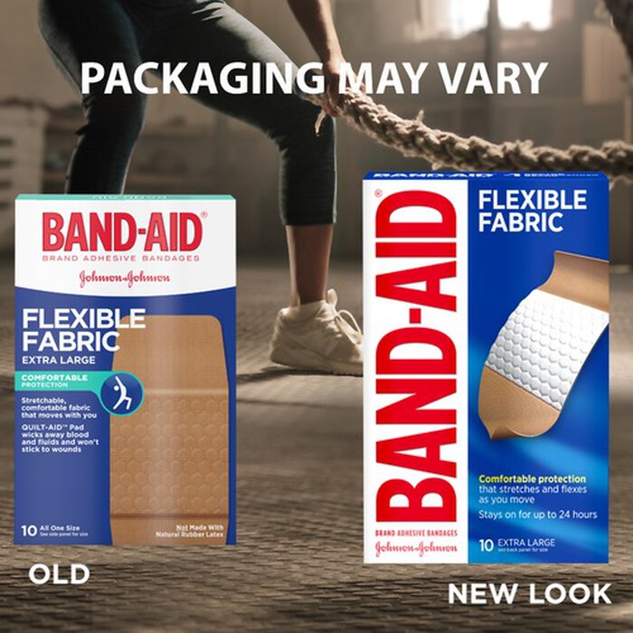 BAND-AID® Flexible Fabric Adhesive Bandages, Extra Large - 10 ct., , large