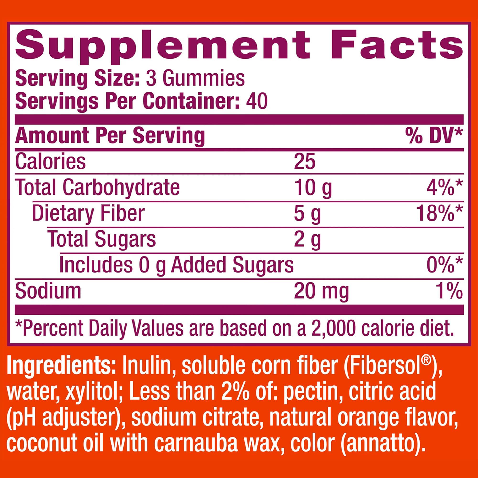 Metamucil Fiber Gummies, No Sugar Added, Orange,  72 ct., , large