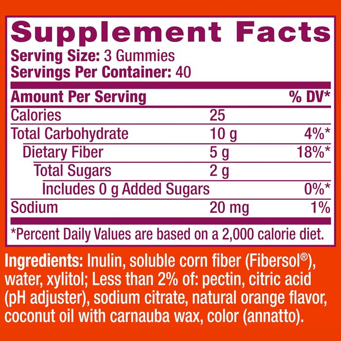 Metamucil Fiber Gummies, No Sugar Added, Orange, 72 ct., , large