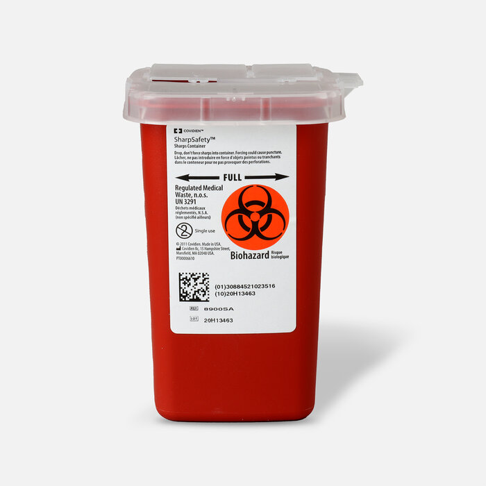 Kendal 8900SA Sharps Container 1 qt, Red, , large